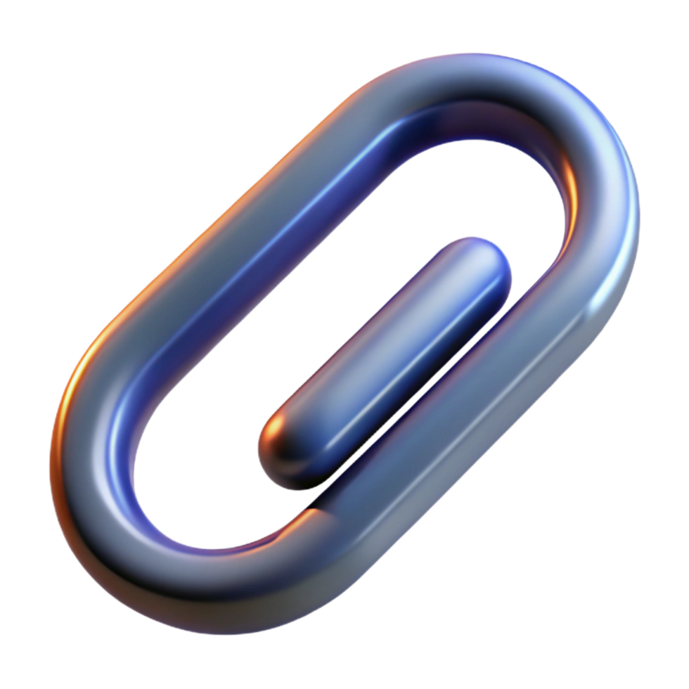 glorious romantic industrial A paperclip, bent into an abstract shape with Transparent Background authentic png