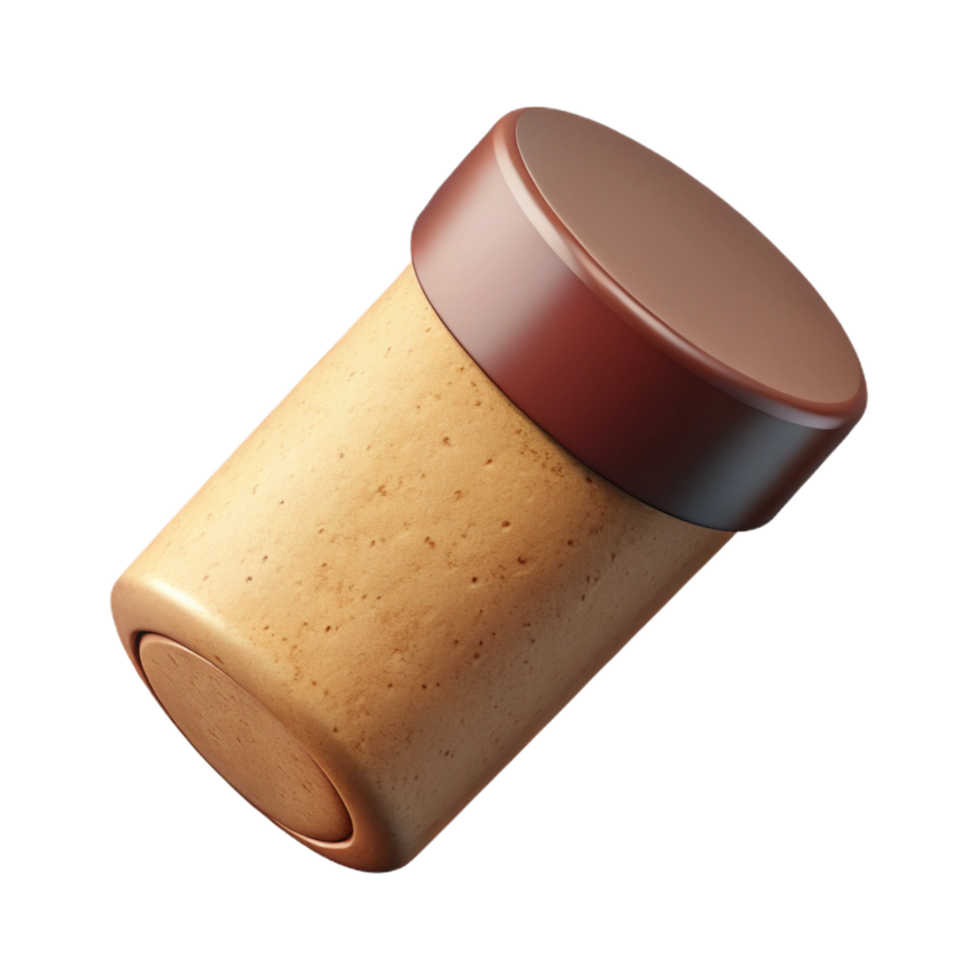 extraordinary romantic art deco Professional render, concept art style, single wine cork Isolated cutout with Transparent Background expertly shot png