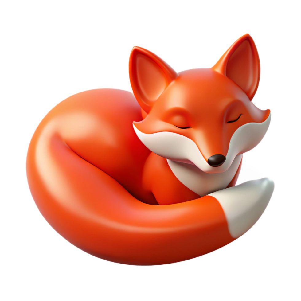 immaculate exceptional A lounging red fox, curled up with Transparent Background png