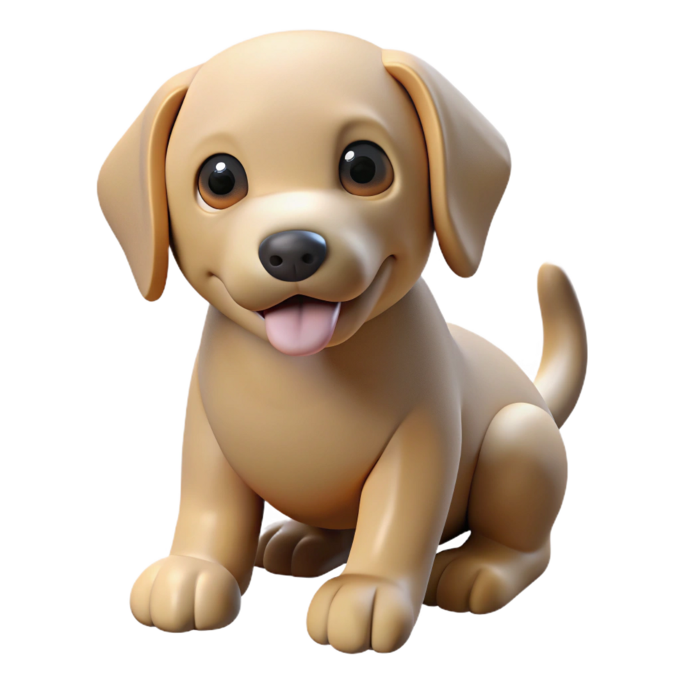quintessential impressionist A playful Labrador retriever puppy chewing a bone with Transparent Background high quality png