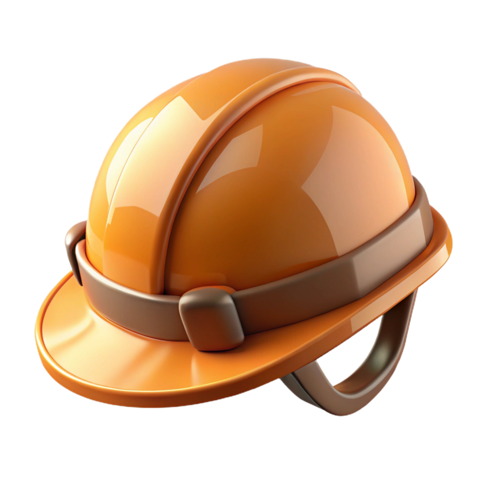 mysterious immaculate Safety helmet construction worker, with Transparent Background 8K png