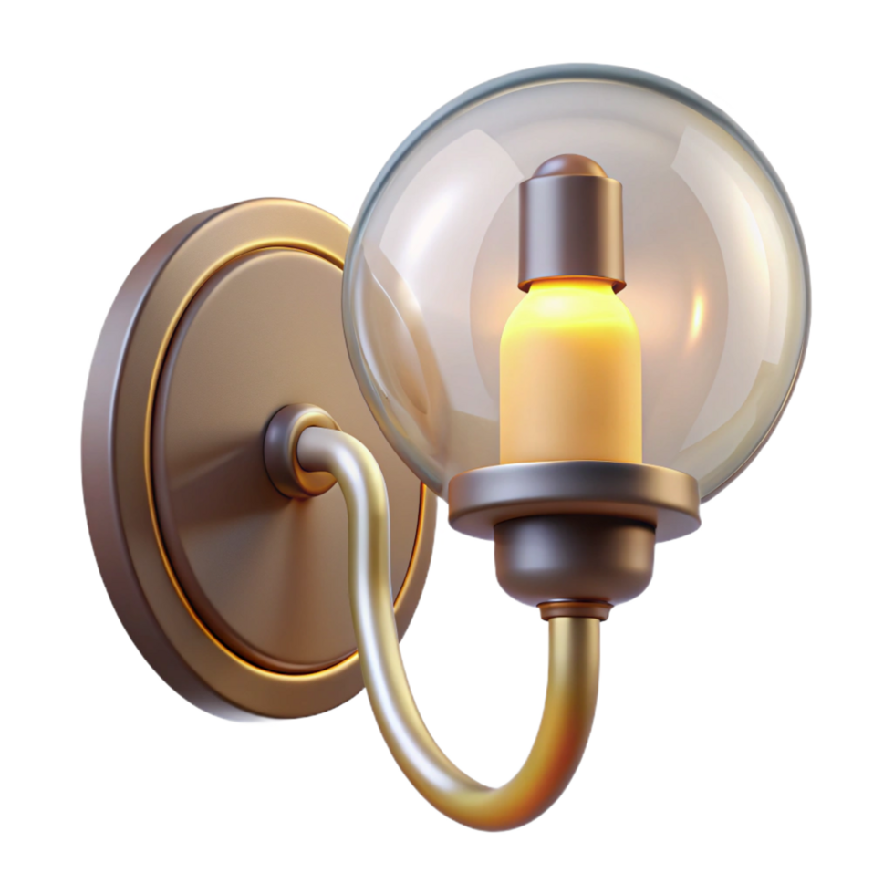 mysterious sumptuous Modern wall-mounted light fixture, with Transparent Background premium png