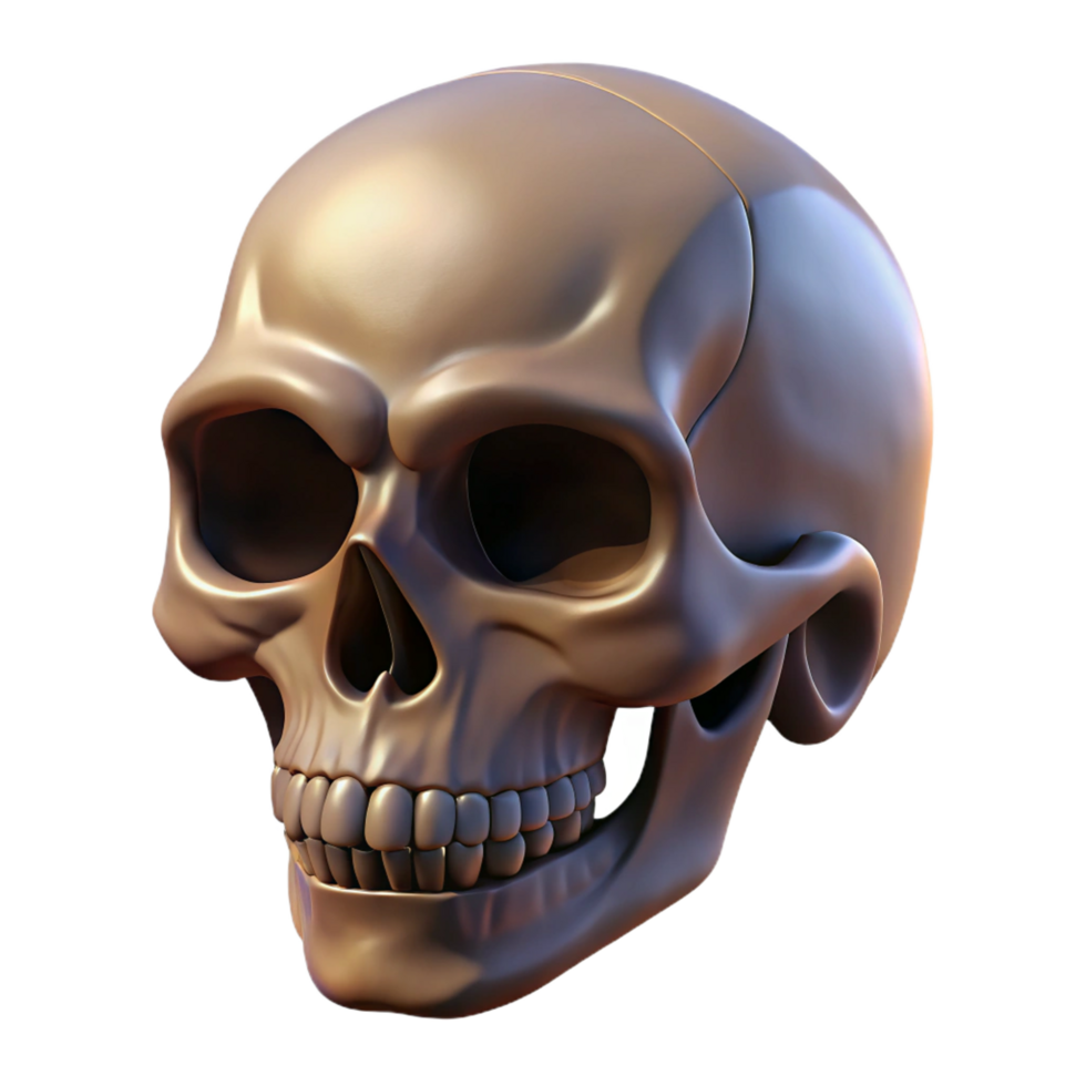 distinctive elegant Isolated cutout, concept art style, single, hyper-detailed, stylized skull, human with Transparent Background 8K png