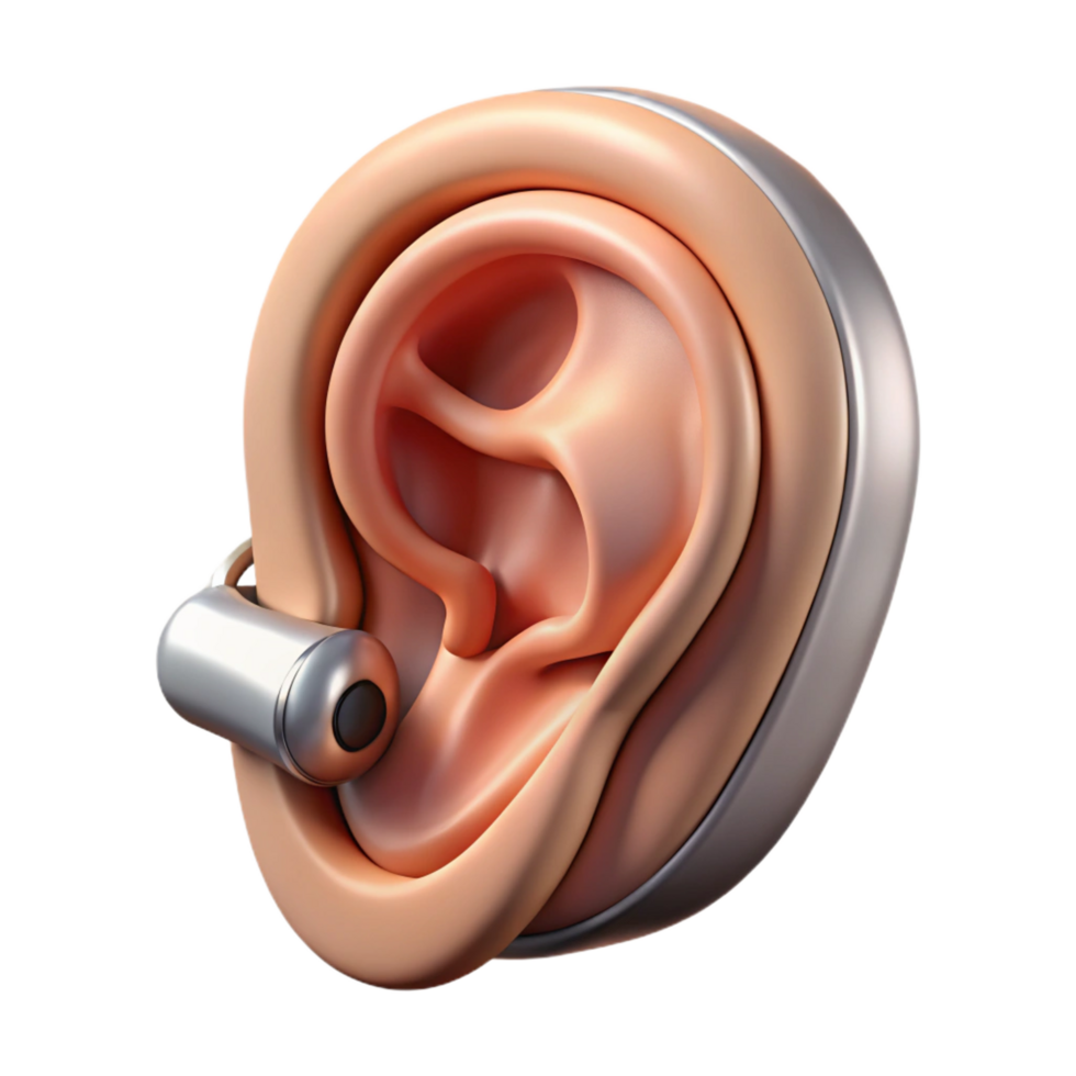exceptional abstract Hyper-specific, ultra-detailed concept art style biomechanical ear, isolated cutout, professional render with Transparent Background high resolution png