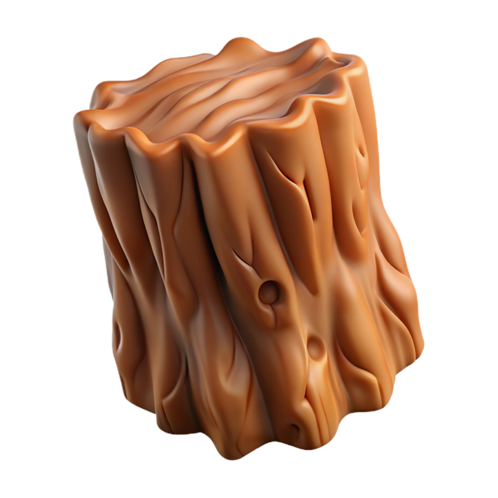 harmonious exquisite Concept art style, isolated cutout of a single, rough-textured, brown tree bark piece with Transparent Background 4K png