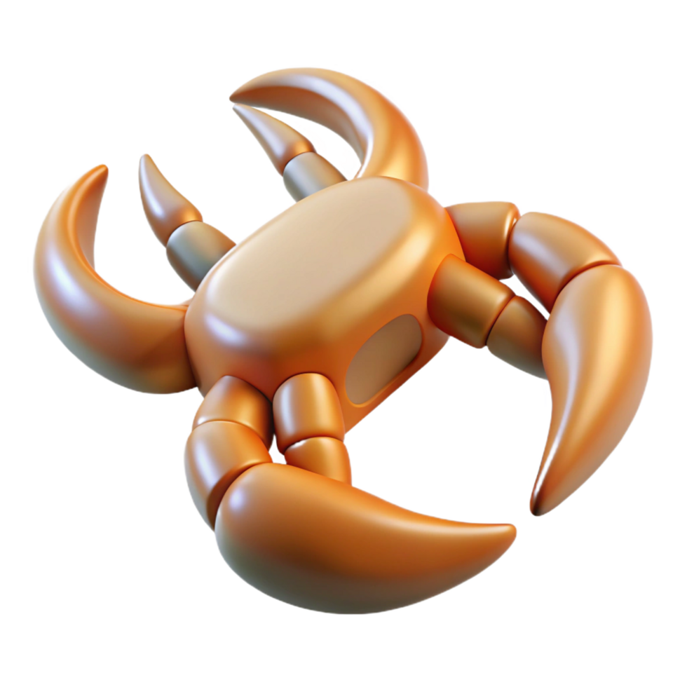 mesmerizing rustic Isolated cutout, professional render of a biomechanical crab claw joint, concept art style, ultra-detailed with Transparent Background crisp png