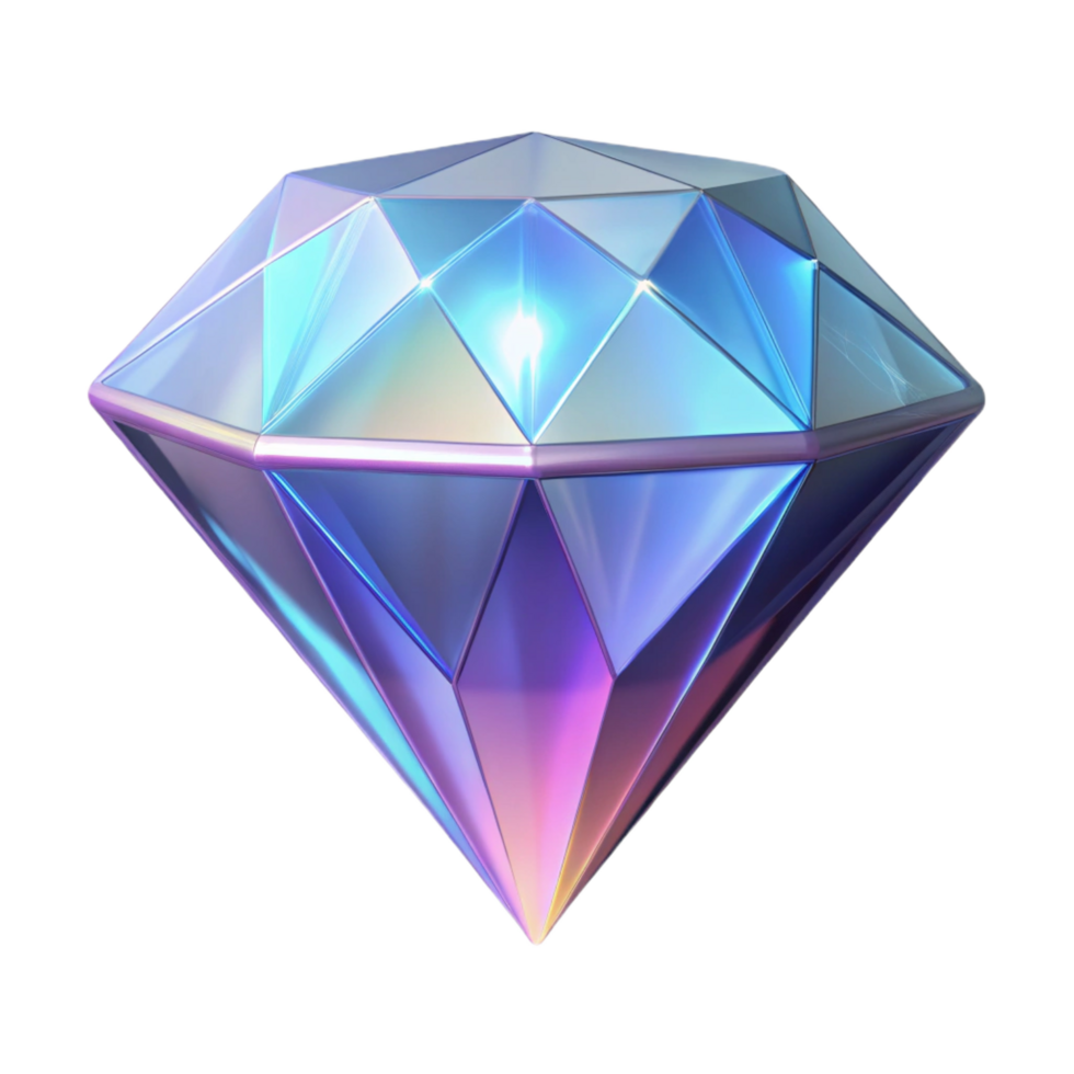 memorable coastal A single, perfect diamond, emitting a soft glow with Transparent Background premium png