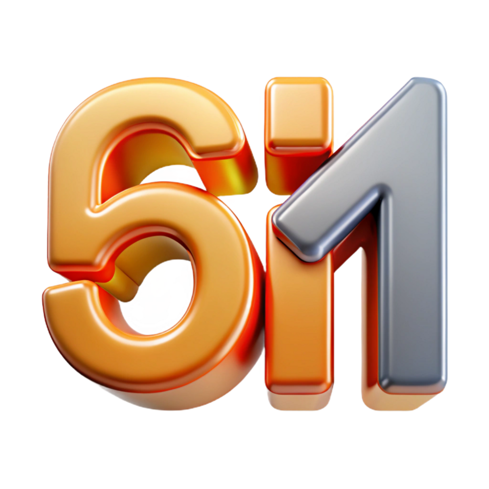 radiant signature House number modern font with Transparent Background png