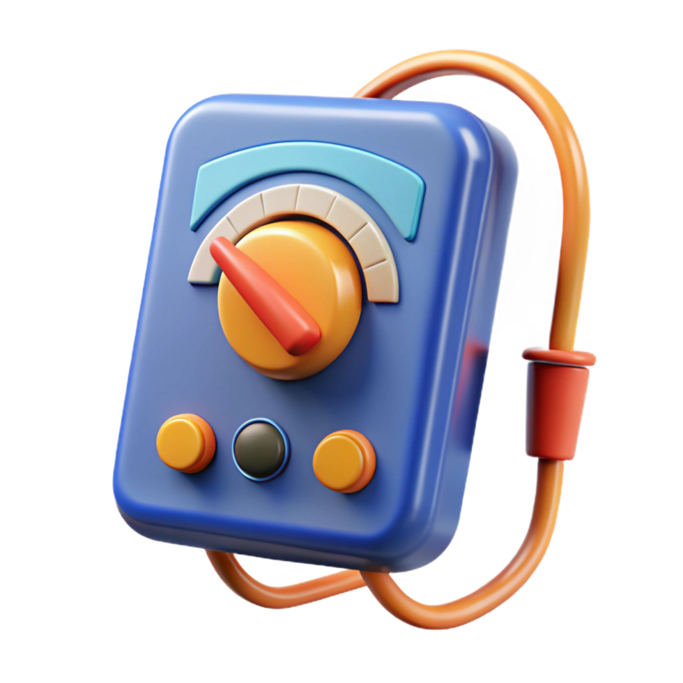 melancholic beautiful A multimeter displaying a voltage reading with Transparent Background premium png