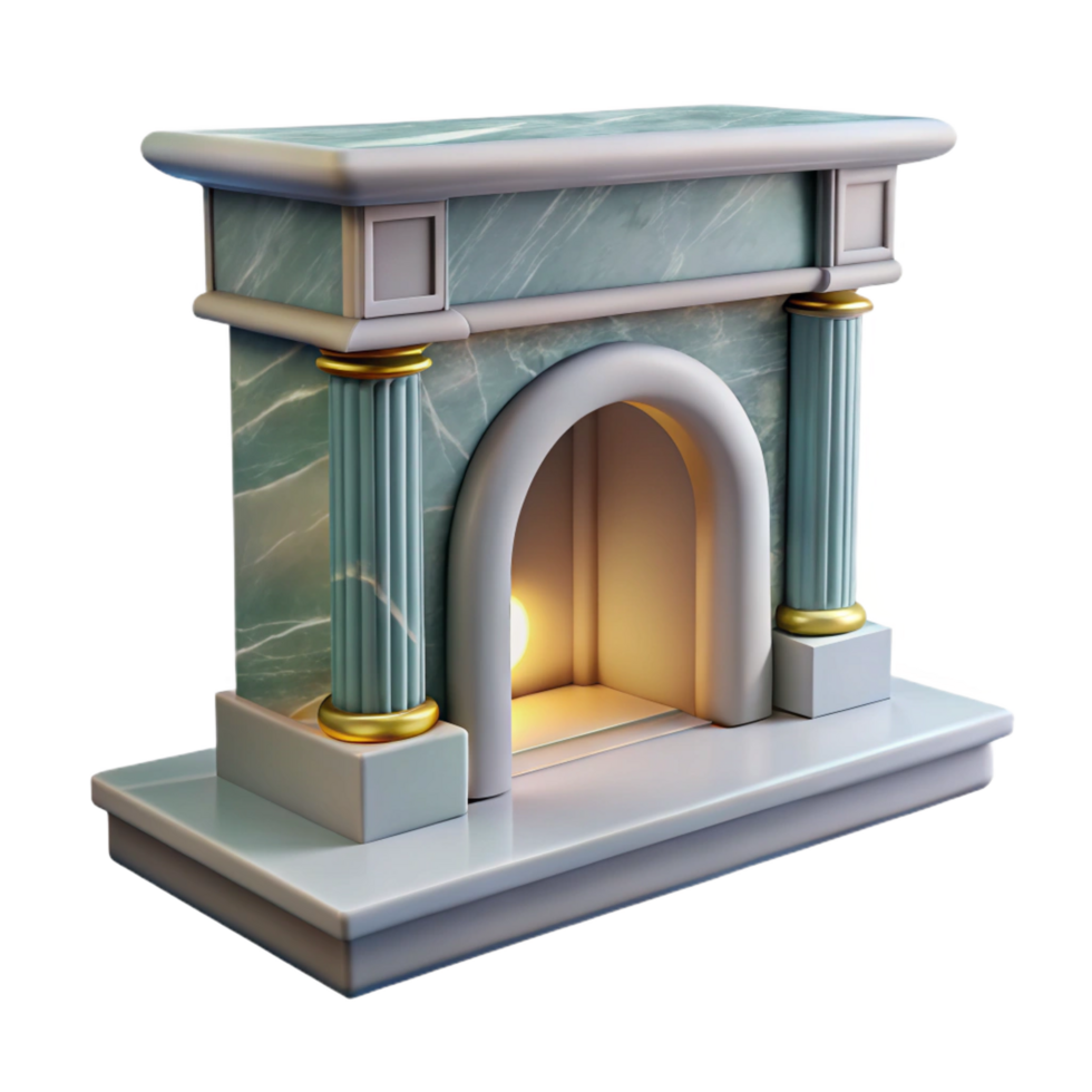 mysterious mesmerizing Marble fireplace mantelpiece, with Transparent Background handcrafted png