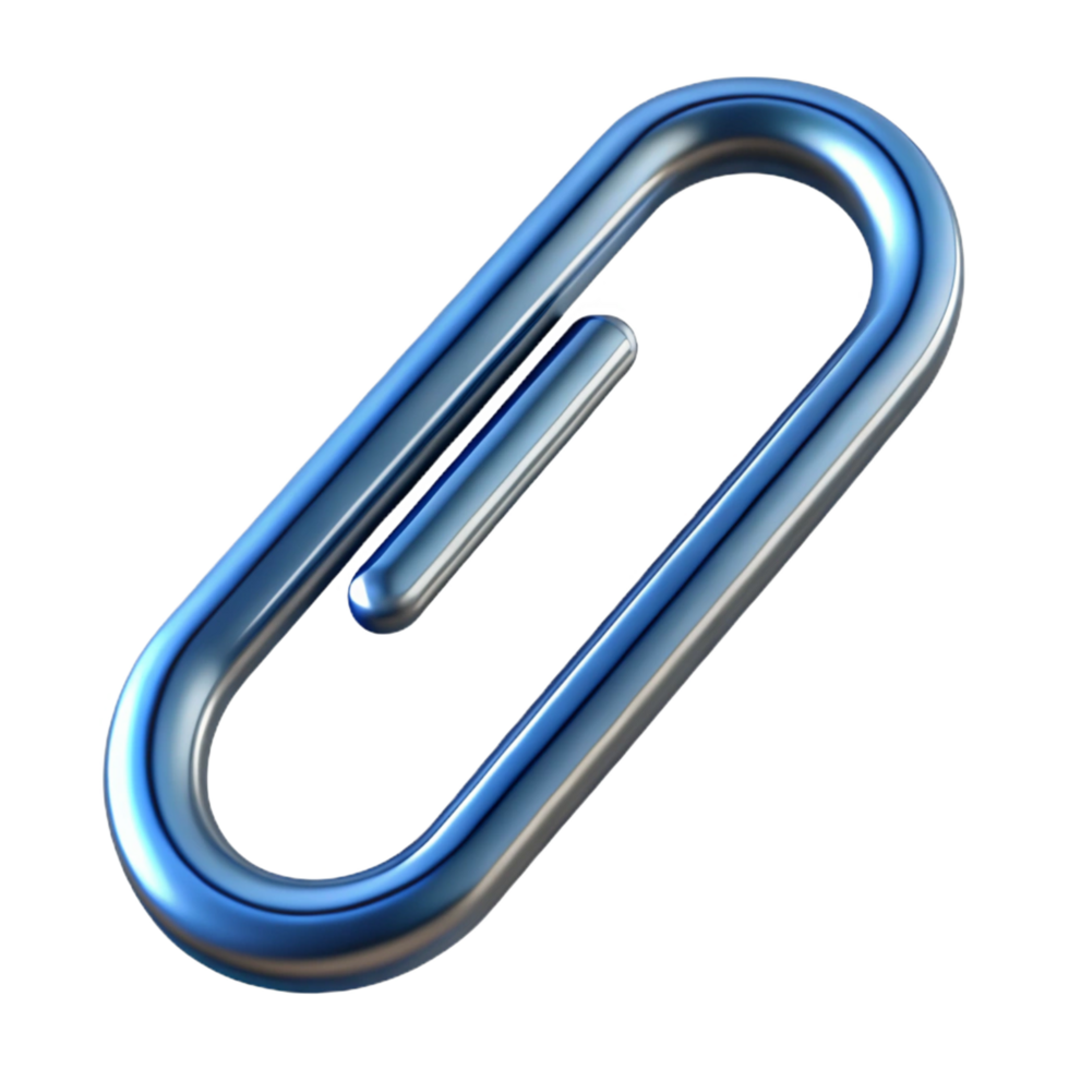 memorable impressionist Photorealistic professional render, hyper-specific, single isolated paperclip, metal, ultra-detailed with Transparent Background impeccable png