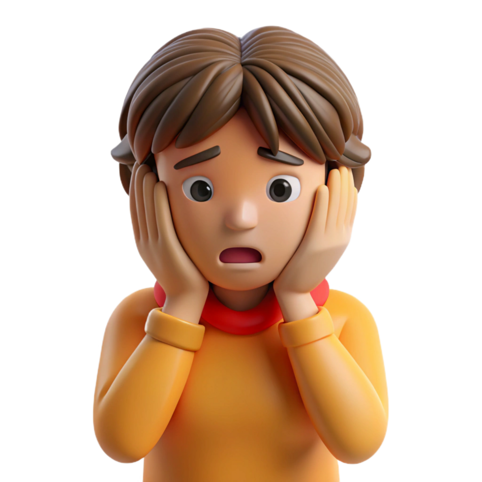 impressive playful victorian Sad teenager with their head in their hands, with Transparent Background impeccable png