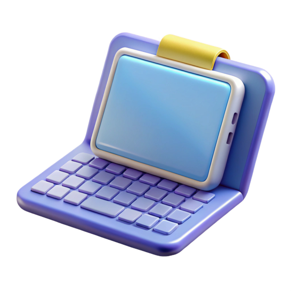 pristine baroque Tablet computer with keyboard case with Transparent Background 8K png