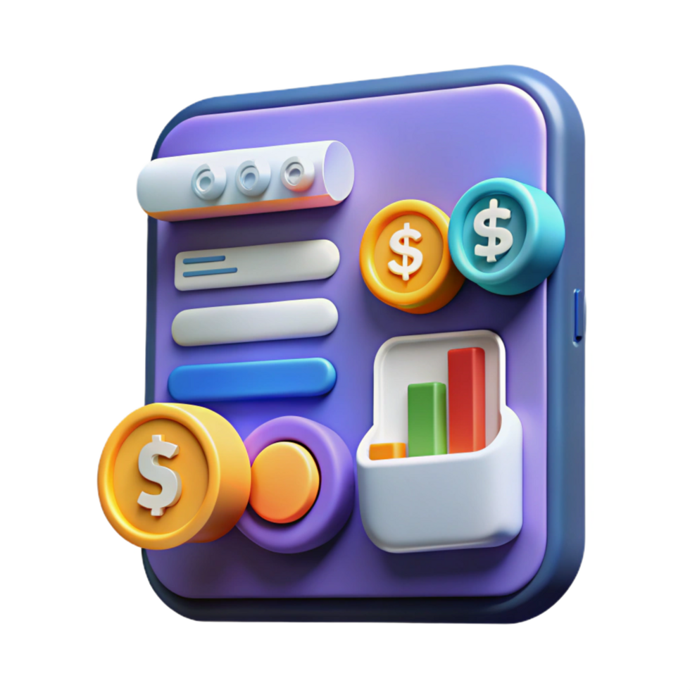 hypnotic unparalleled Financial technology app interface with Transparent Background png