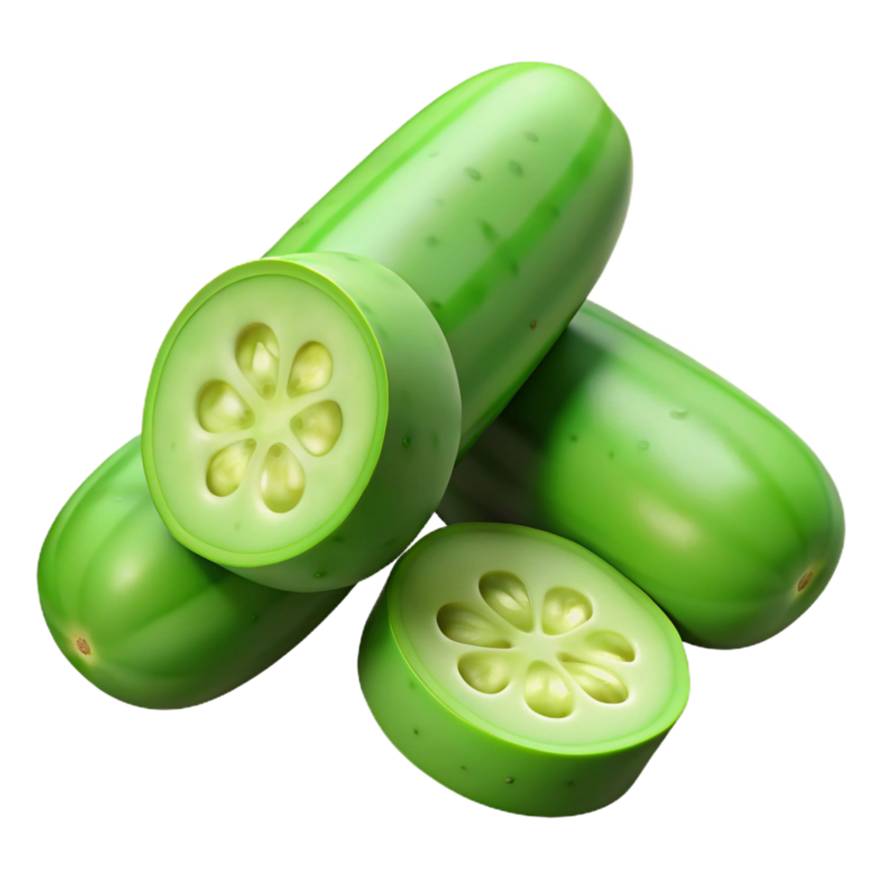 magnificent bold futuristic Fresh green cucumber sliced with Transparent Background impeccable png