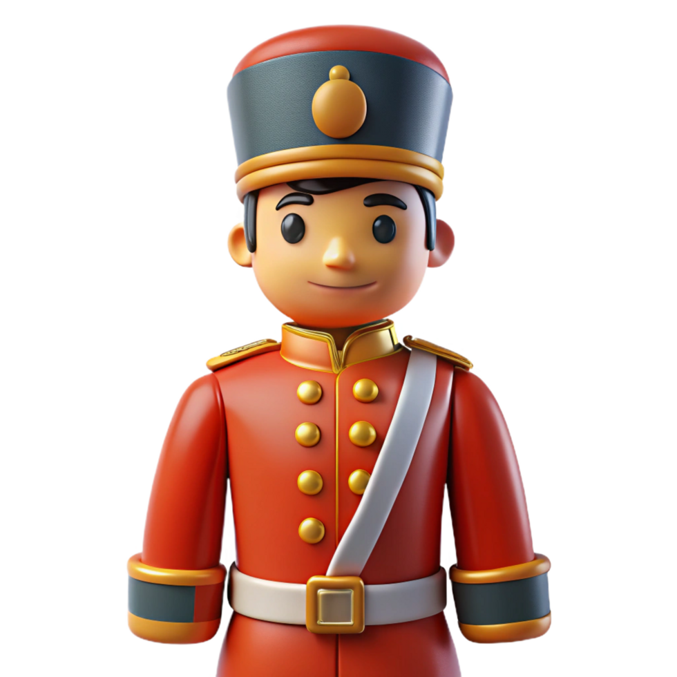 glorious romantic gothic Ultra-detailed, isolated cutout of a vintage toy soldier with a painted uniform with Transparent Background authentic png