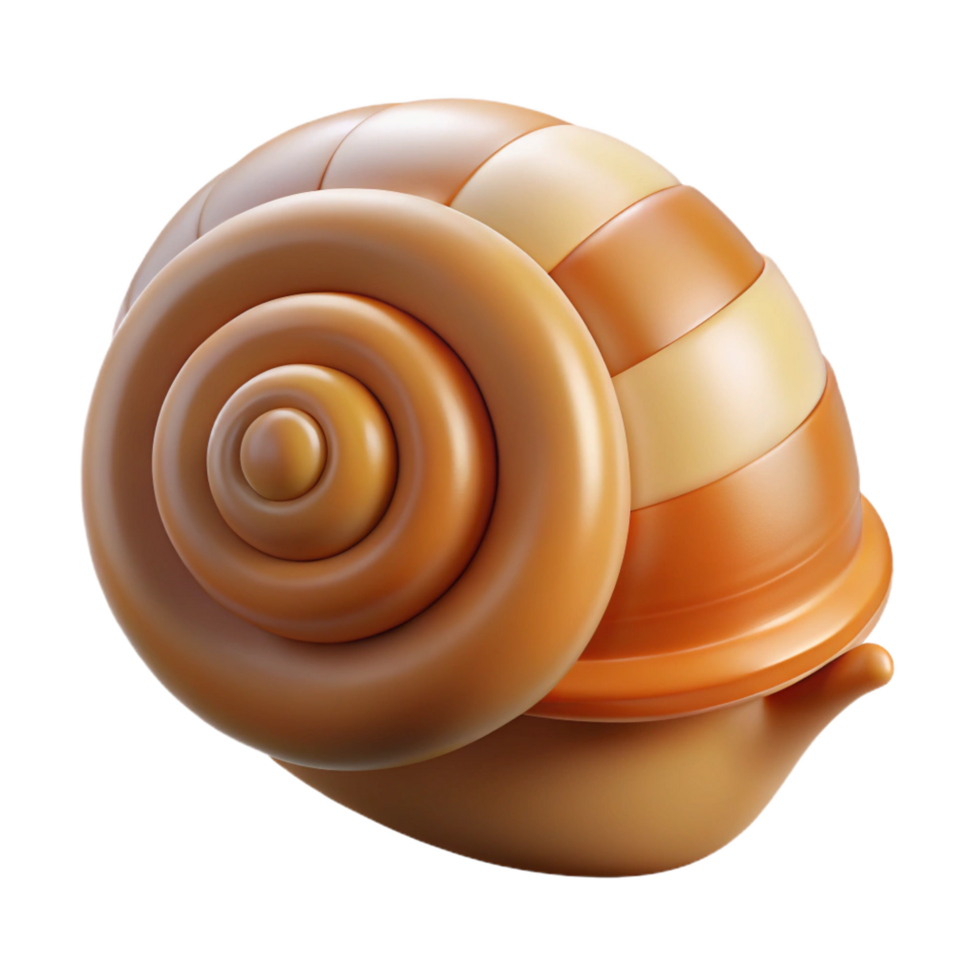 harmonious stunning Photorealistic, ultra-detailed isolated cutout of a single, coiled garden snail shell with Transparent Background elite png