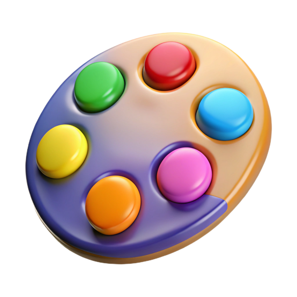 exquisite celebrated A paint palette, with vibrant colors with Transparent Background png