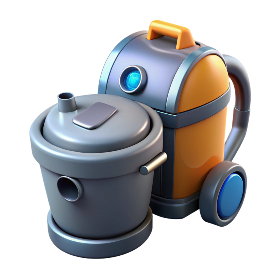 harmonious hypnotic Robot vacuum cleaner with dustbin full with Transparent Background top-tier png