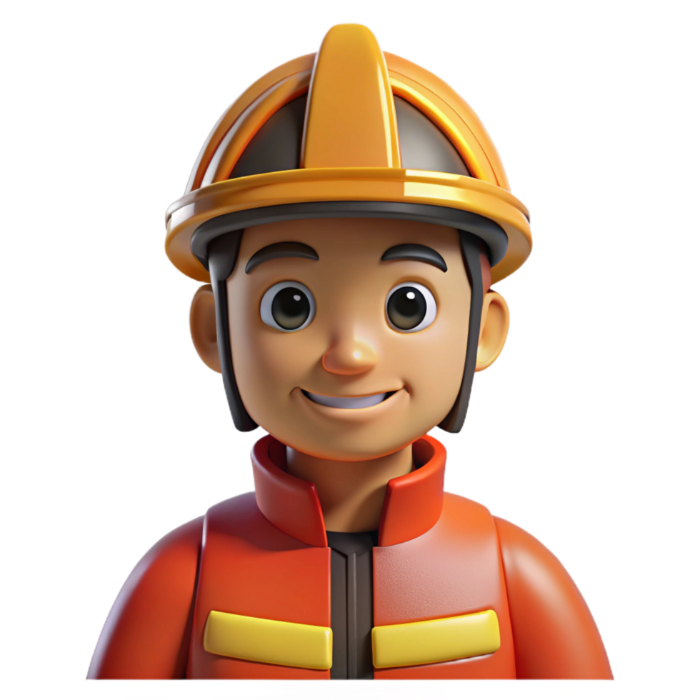 harmonious immaculate Firefighter in uniform with Transparent Background precision png