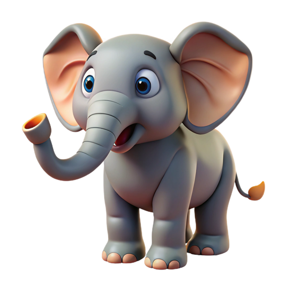 majestic dynamic creative Elephant, trunk raised, wise expression, with Transparent Background authentic png