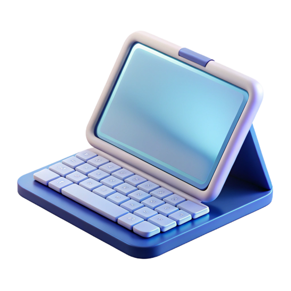 exemplary retro Tablet computer with keyboard case with Transparent Background premium png