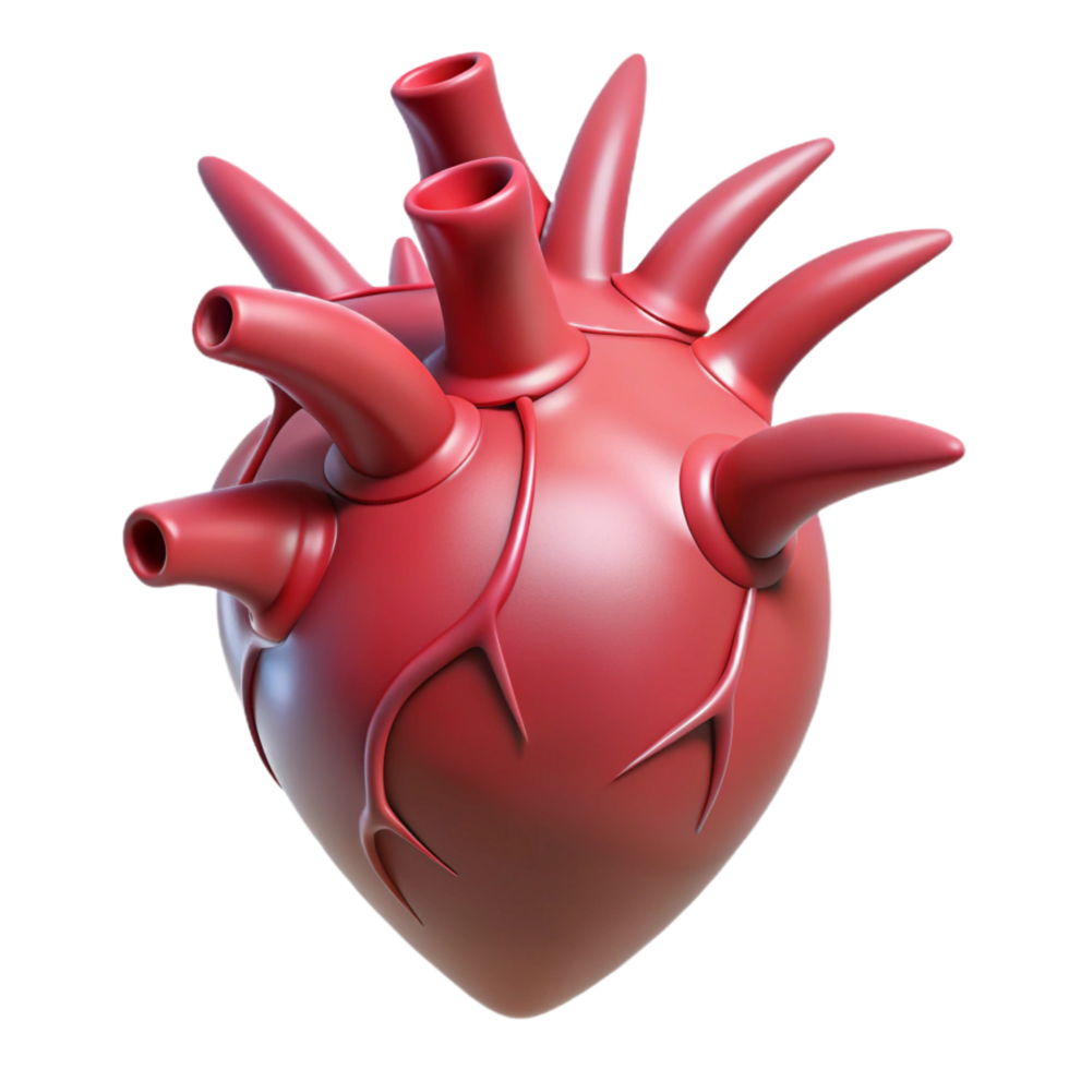 nostalgic breathtaking Isolated cutout, ultra-detailed concept art style rendering of a single, stylized human heart made of thorns with Transparent Background authentic png