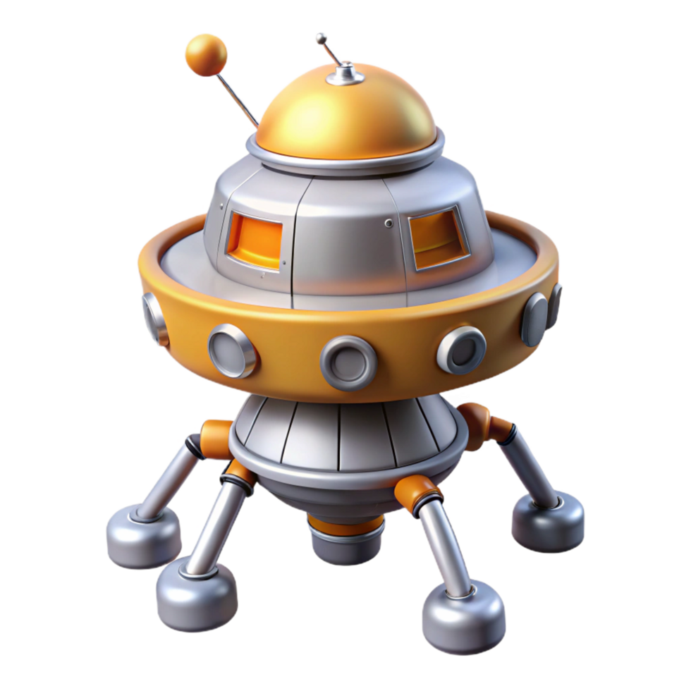 hypnotic unforgettable Hyper-specific, concept art style isolated cutout of a single, robotic space probe, featuring advanced sensors and antennae with Transparent Background png