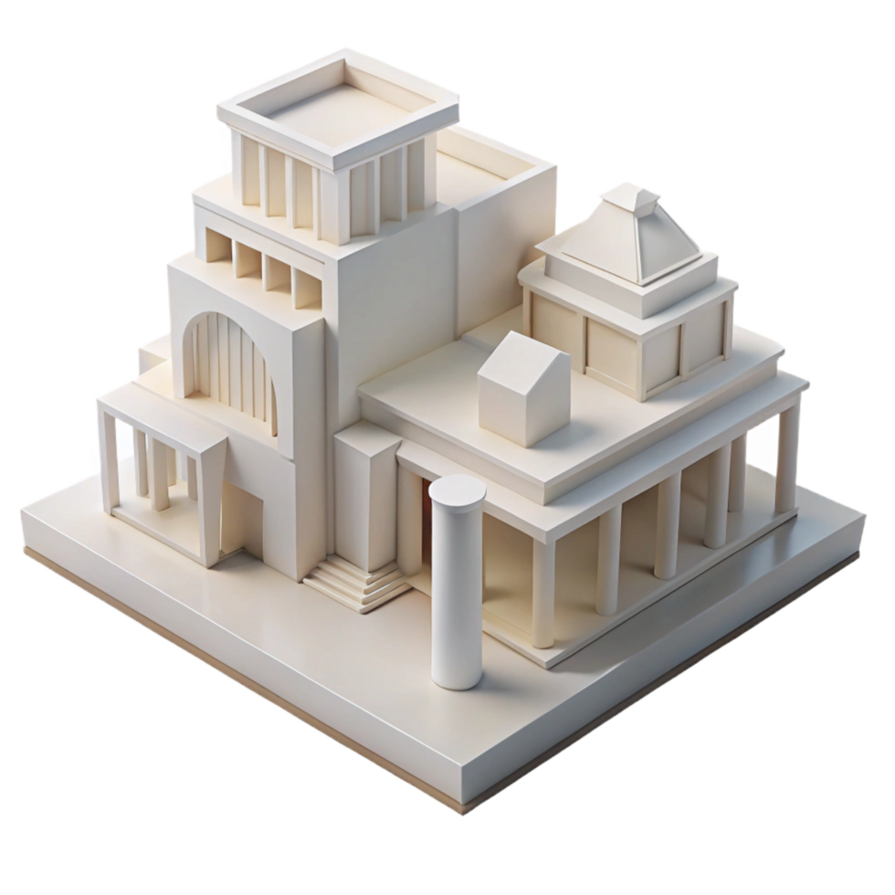 mesmerizing notable Architectural model white foam board with Transparent Background png