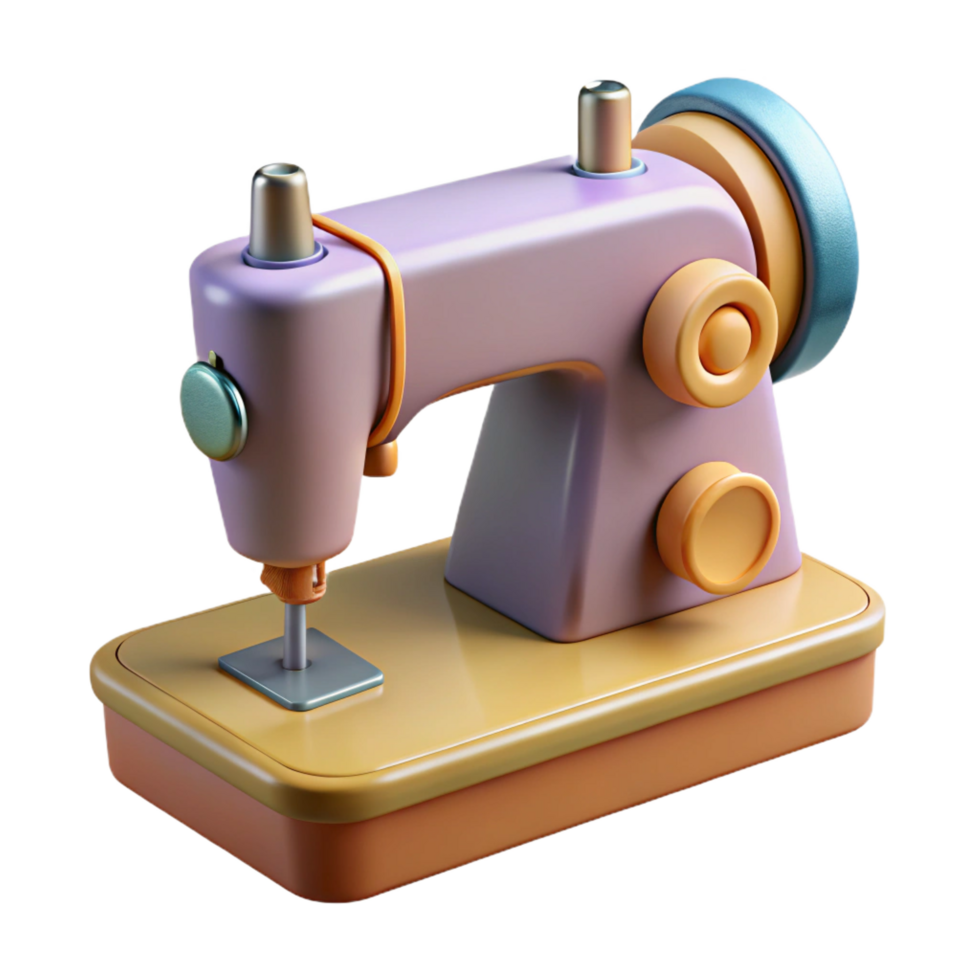 immaculate acclaimed Hyper-specific, concept art style, isolated cutout, vintage sewing machine with pedal with Transparent Background png