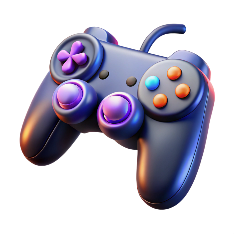 sumptuous energetic futuristic Gaming controller with vibration feedback with Transparent Background handcrafted png