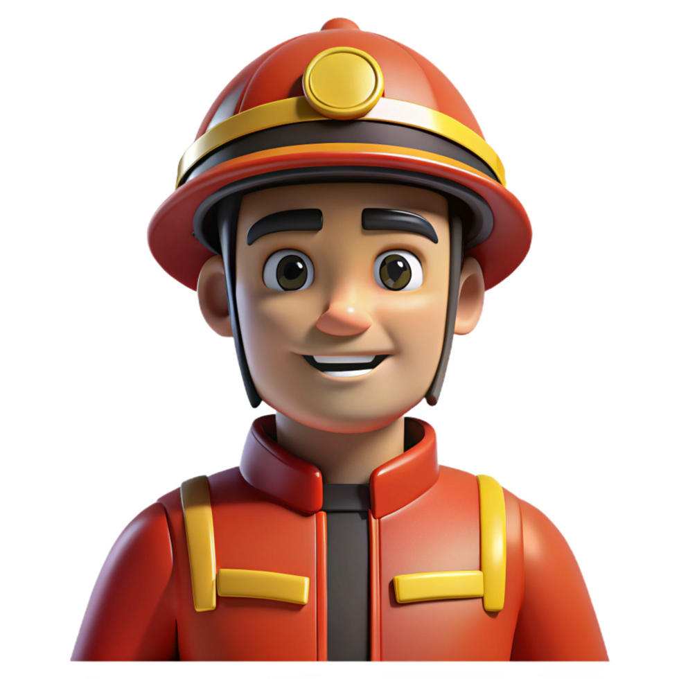 fascinating peaceful gothic Firefighter in uniform, firefighter portrait, with Transparent Background expertly shot png
