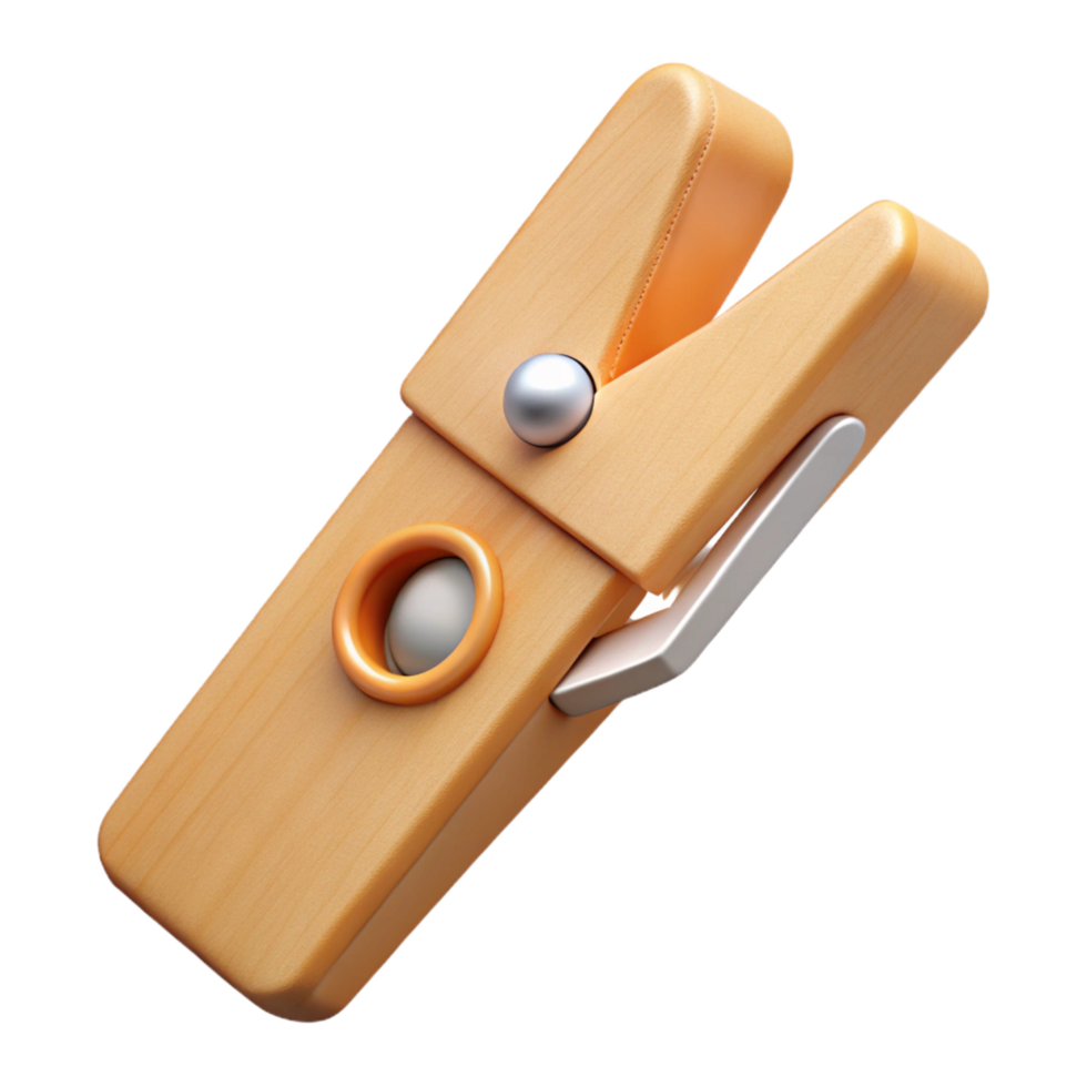 fascinating ethereal baroque Concept art style, isolated cutout of a single wooden clothespin with Transparent Background masterfully captured png