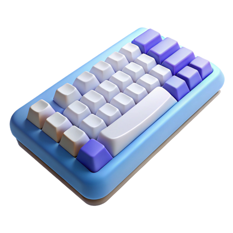 glorious harmonious retro Computer keyboard with mechanical keys with Transparent Background museum quality png
