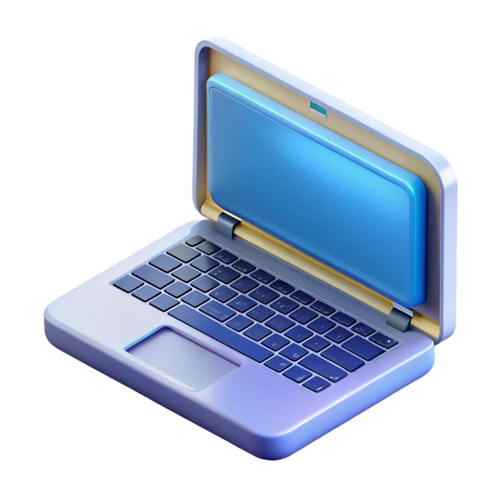majestic distinctive Laptop computer with open lid displaying code with Transparent Background png