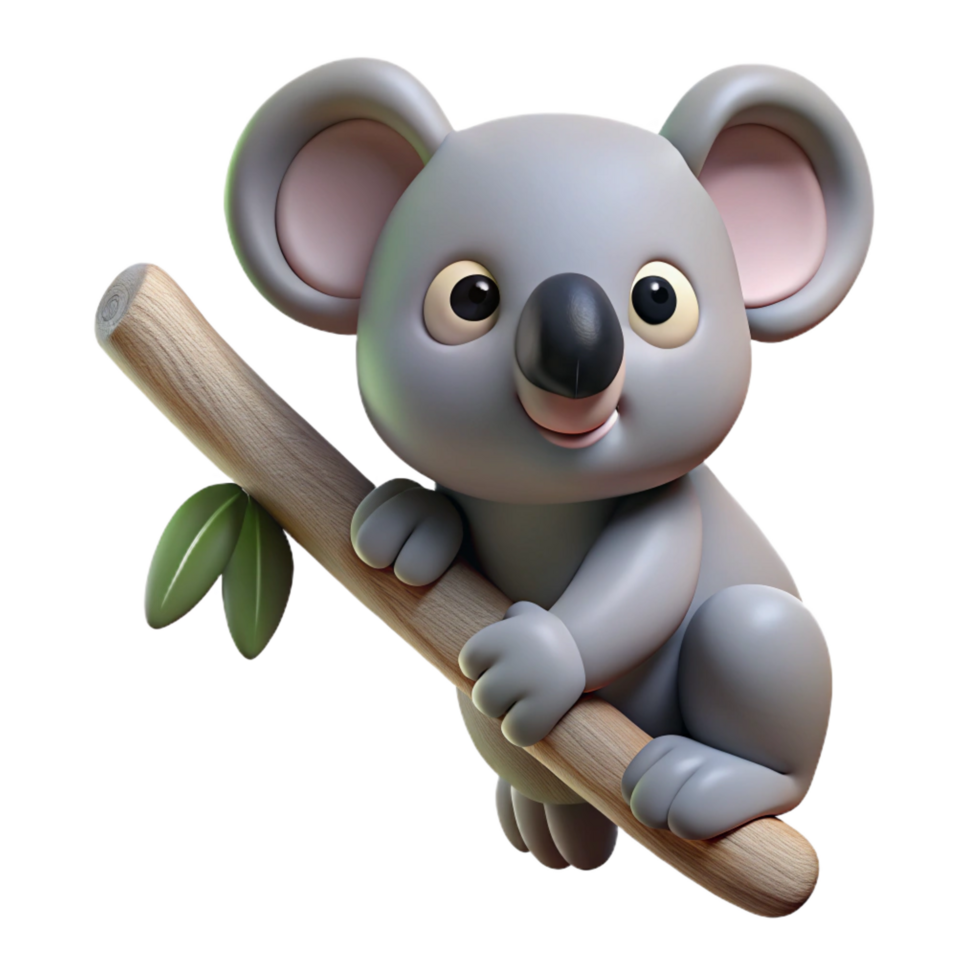 impressive distinctive A koala clinging to a branch branch not visible with Transparent Background png