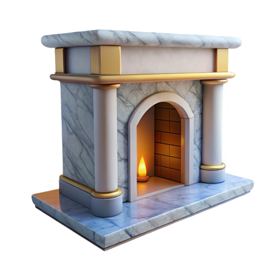 melancholic extraordinary Marble fireplace mantelpiece, with Transparent Background flawless png
