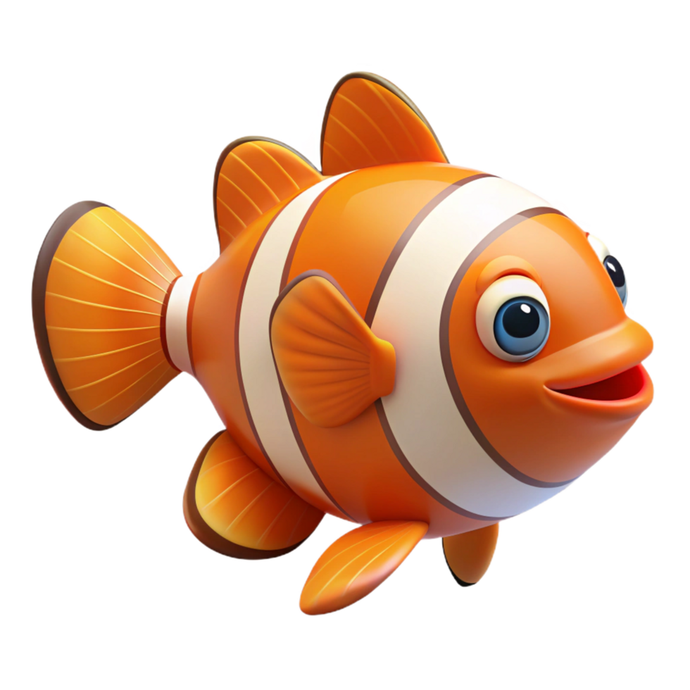 sought-after minimalist A vibrant clownfish, swimming with Transparent Background 4K png