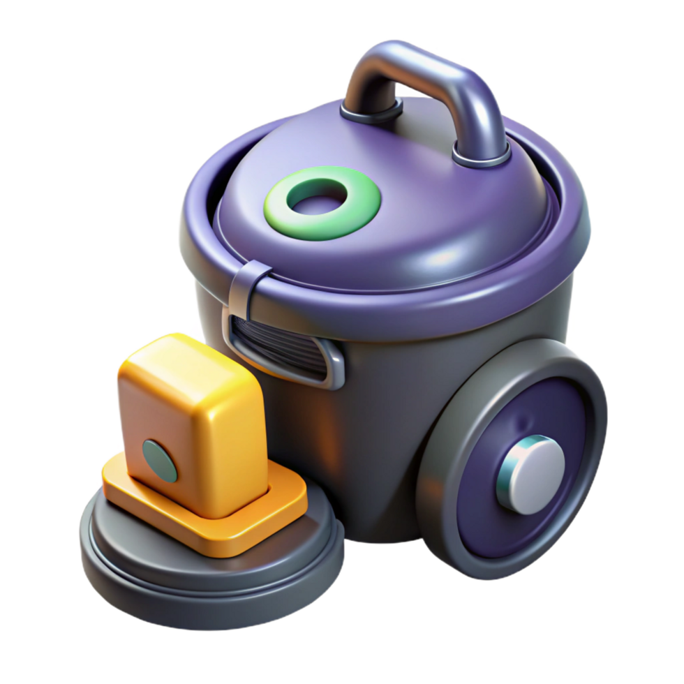 glorious rustic Robot vacuum cleaner with dustbin full with Transparent Background original png