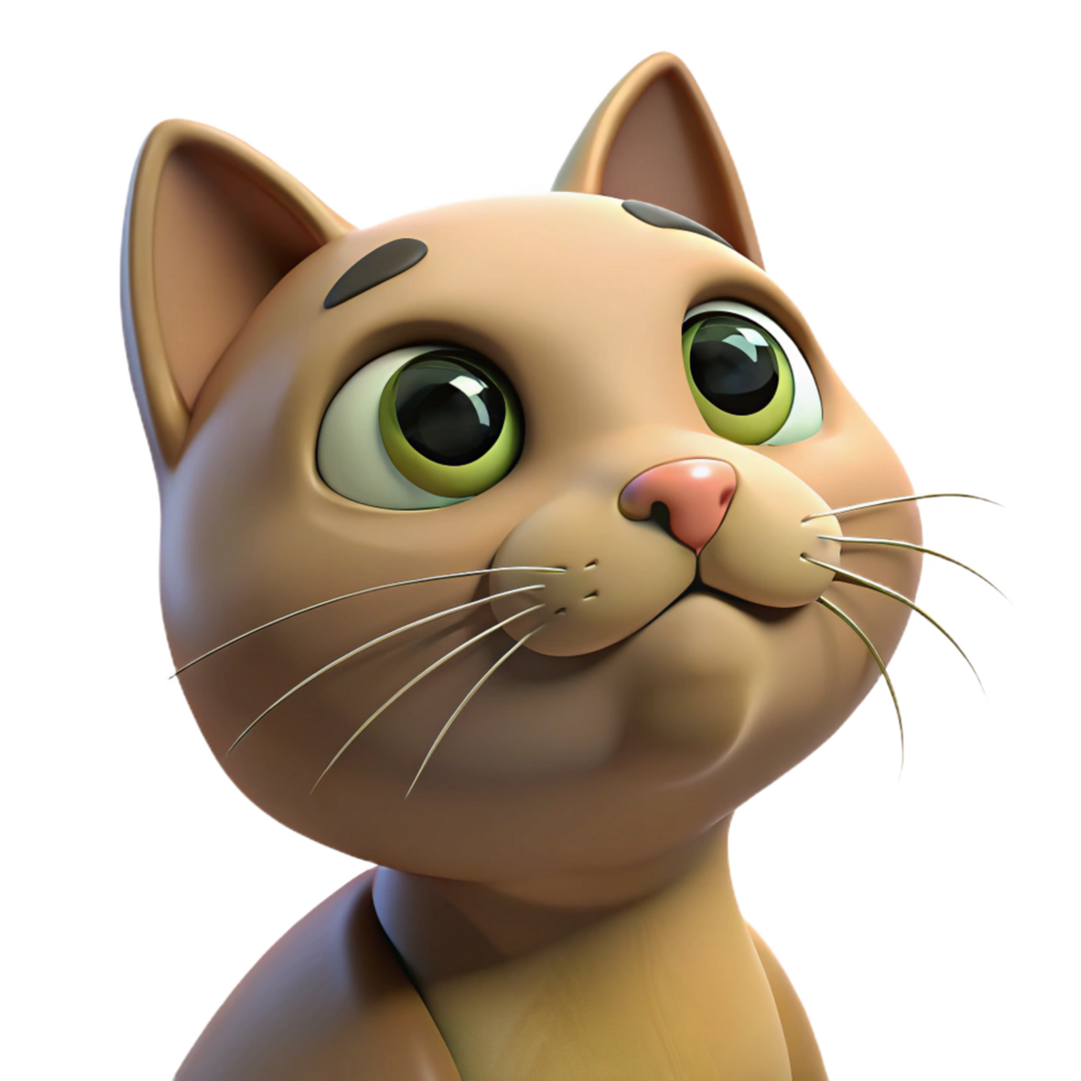 exquisite standout Cat, curious expression, looking up, with Transparent Background png