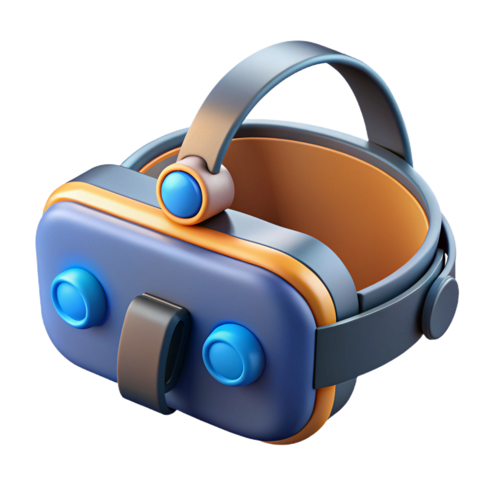 whimsical dazzling Virtual reality headset with integrated sensors with Transparent Background crisp png