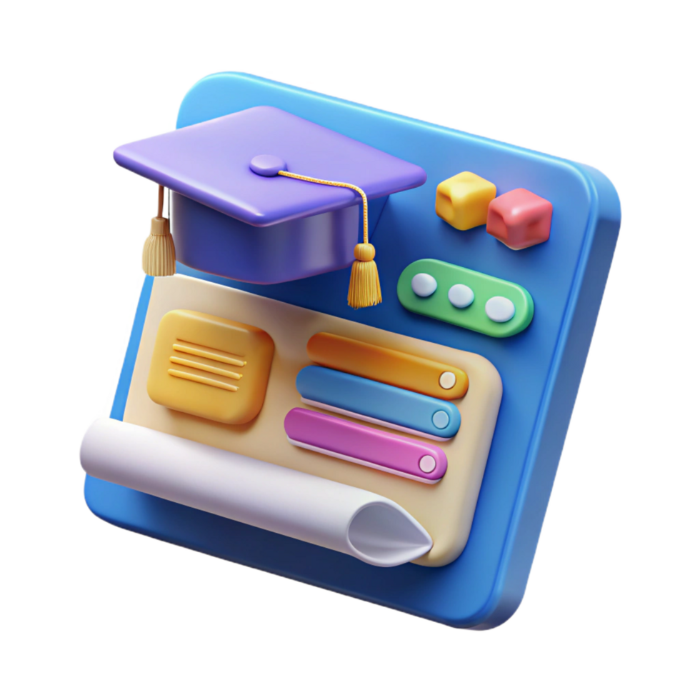 romantic gorgeous Online education platform interface with Transparent Background professional png