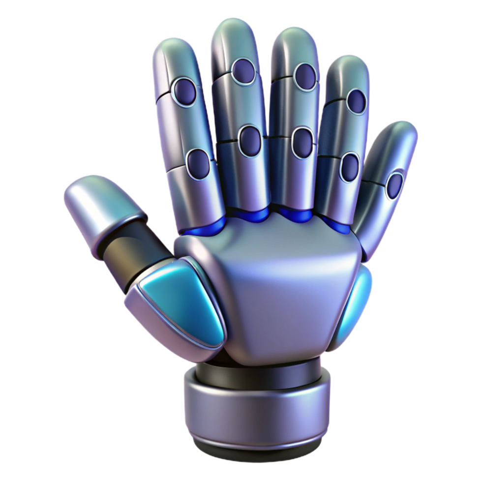 nostalgic alluring Hyper-specific isolated cutout of a futuristic robotic hand, concept art style professional render with Transparent Background high resolution png