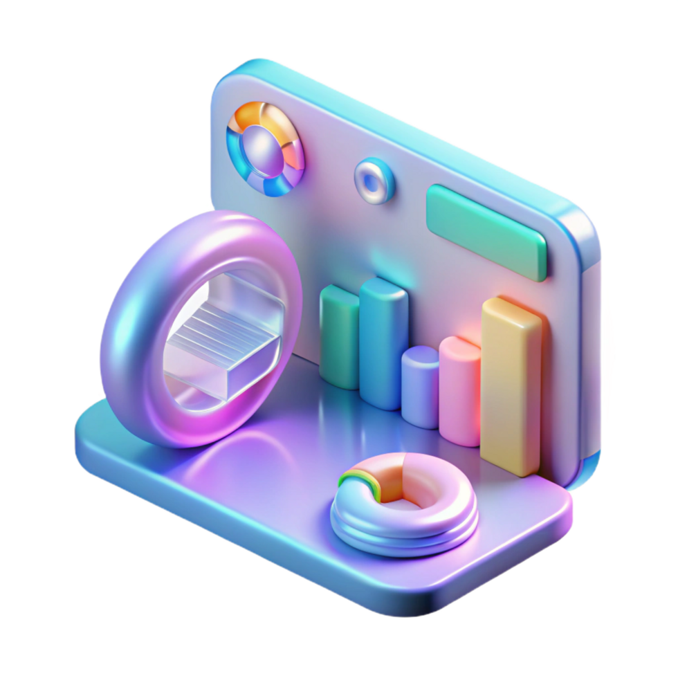 serene harmonious rustic Hyper-specific concept art style render of a holographic user interface displaying data visualizations, isolated cutout with Transparent Background masterfully captured png