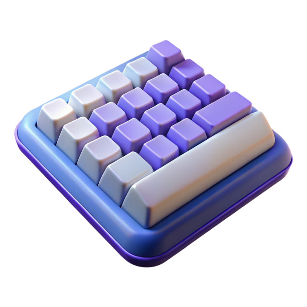 splendid industrial Computer keyboard with mechanical keys with Transparent Background detailed png