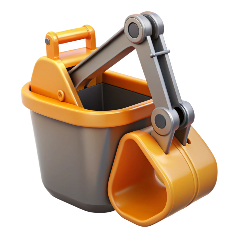 inspired mid-century Excavator bucket with Transparent Background museum quality png