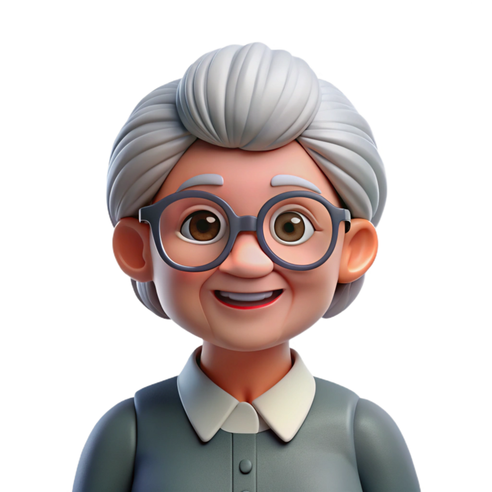 spectacular coastal Happy senior woman with glasses, with Transparent Background high quality png