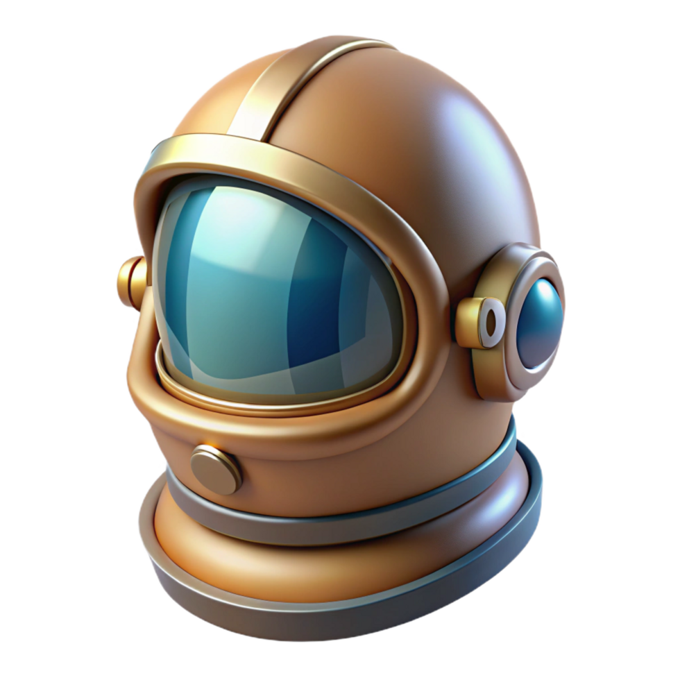 mysterious magnificent Concept art style, hyper-specific, isolated cutout, professional render of a single, ancient astronaut helmet with Transparent Background authentic png