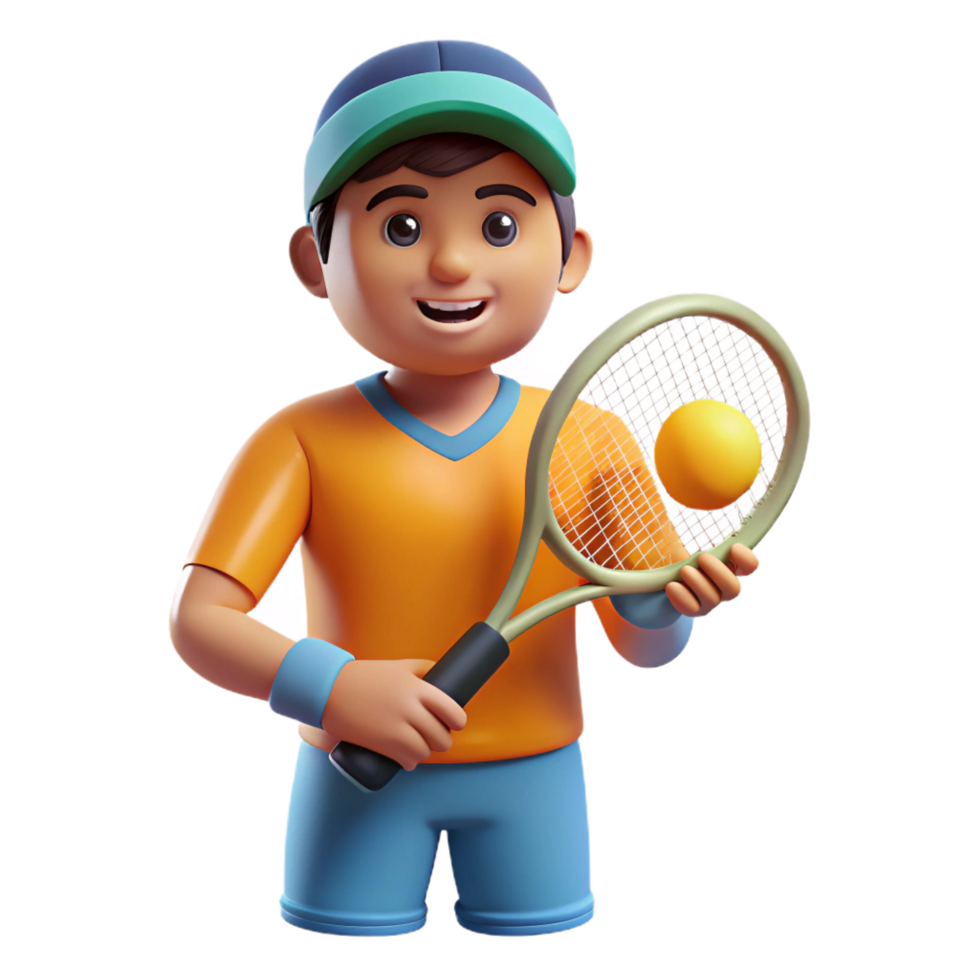 remarkable minimalist Athlete holding a tennis racket, with Transparent Background luxury png