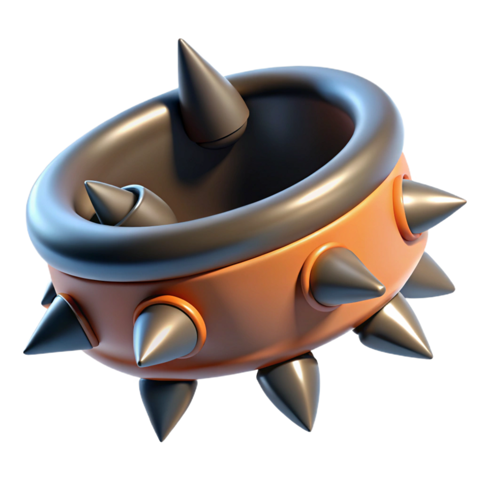 dazzling traditional Hyper-specific, photorealistic, isolated cutout of a single Cerberus collar, spiked iron with Transparent Background perfect clarity png